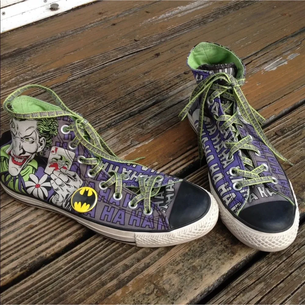 Converse All Star Chuck Taylor Batman Joker Hi Tops M 8 W 10 EU 41.5 Sneakers - Picture 2 of 8